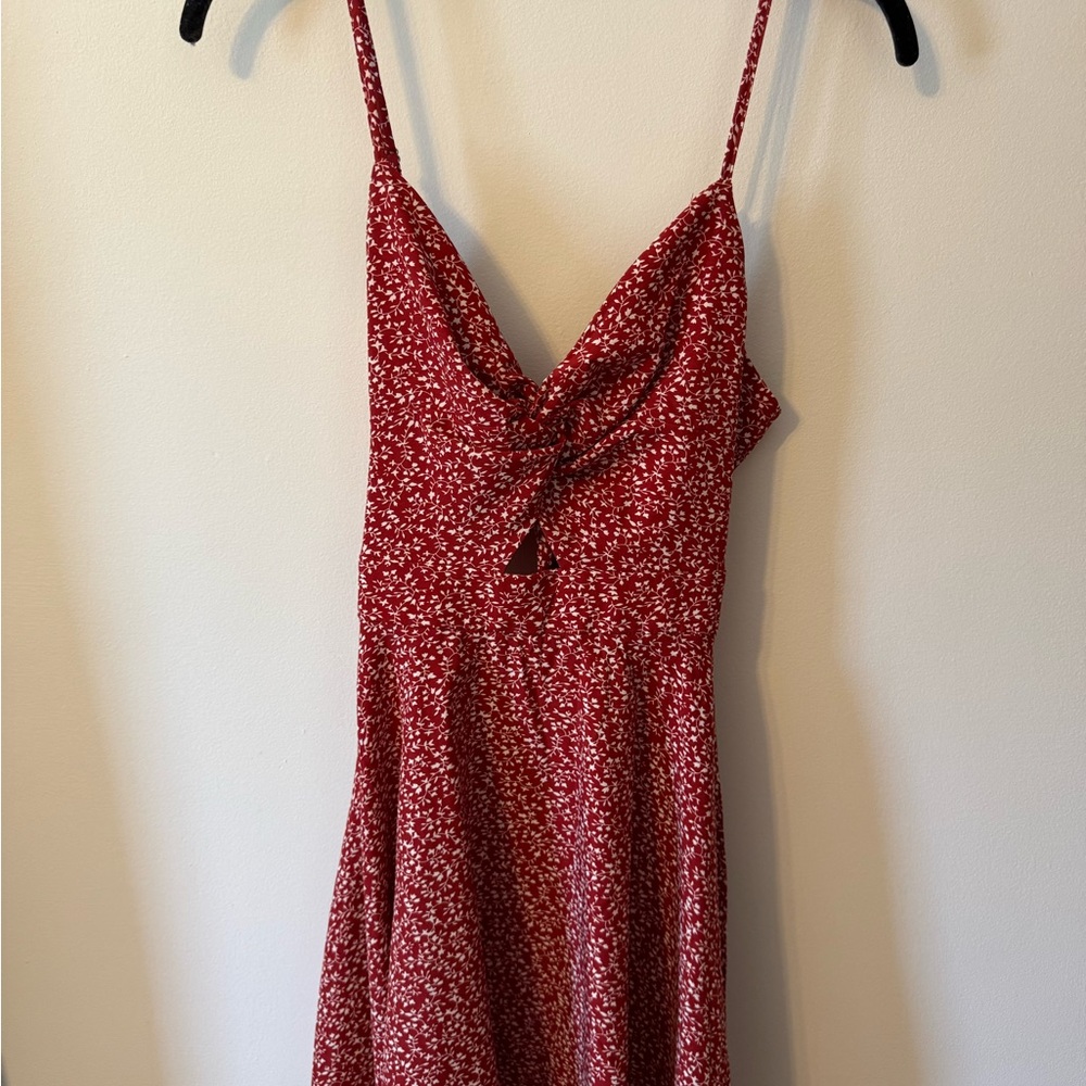 Floral Red Dress